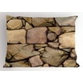 thumbnail image 1 of Ambesonne Cobblestone Pillow Sham, Cottage Stone Wall, 26" X 20", Sand Brown Beige, 1 of 2