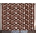 thumbnail image 1 of Ambesonne Cocoa Curtains 2 Panel Set, Hand Drawn Beans Grungy Look, 108" x 108", Chocolate and White, 1 of 3