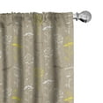 thumbnail image 1 of Ambesonne Cocoa Curtains, Flowers Butterfly, Pair of 28"x63", Cocoa Black and White, 1 of 5