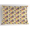 thumbnail image 1 of Ambesonne Cocoa Pillow Sham, Watercolor Colorful Beans, 36" X 20", Orange Yellow and Plum, 1 of 2