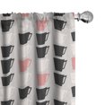 thumbnail image 1 of Ambesonne Coffee 4-Panel Curtains, Pastel Mugs on Grey Backdrop, 56"x95", Pink Pale Taupe Dark Grey, 1 of 4