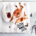 thumbnail image 1 of Ambesonne Coffee Art Shower Curtain, Drink Be Inspired, 69"Wx75"L, Burnt Sienna Black White, 1 of 3