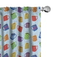 thumbnail image 1 of Ambesonne Coffee Curtains, Colorful Mugs Hot Drink, Pair of 28"x95", Multicolor, 1 of 5