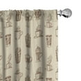 thumbnail image 1 of Ambesonne Coffee Curtains, Mocha Espresso Latte Mocha, Pair of 28"x95", Warm Taupe Cocoa Khaki, 1 of 4