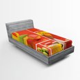 thumbnail image 1 of Ambesonne Coffee Fitted Sheet, Coffee Cups Tulips Apples, Twin Size, Red Yellow Green, 1 of 2