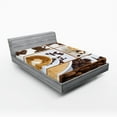 thumbnail image 1 of Ambesonne Coffee Fitted Sheet, Coffee Mugs Hot Foamy, Full Size, Brown White, 1 of 2