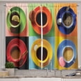 thumbnail image 1 of Ambesonne Coffee Kitchen Curtains, Coffee Cocoa Deserts, 55"x39", Multicolor, 1 of 2