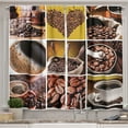 thumbnail image 1 of Ambesonne Coffee Kitchen Curtains, Coffee Photos Girds, 55"x39", Brown Mustard, 1 of 3