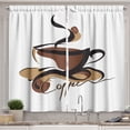 thumbnail image 1 of Ambesonne Coffee Kitchen Curtains, Conceptual Signs Drink, 55"x45", Black Brown Sand Brown, 1 of 3