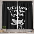thumbnail image 1 of Ambesonne Coffee Sayings Kitchen Curtains, Let's Take A Break, 55"x45", White and Charcoal Grey, 1 of 3
