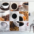 thumbnail image 1 of Ambesonne Coffee Shower Curtain, Coffee Almonds Cashews, 69"Wx75"L, White Black Brown, 1 of 3