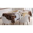 thumbnail image 1 of Ambesonne Coffee Tablecloth Rectangular Table Cover, Coffee Mugs Hot Foamy, 60"x84", Brown White, 1 of 4