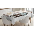 thumbnail image 1 of Ambesonne Coffee Tablecloth Rectangular Table Cover, French Press and Words, 52"x70", Multicolor, 1 of 4