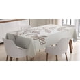 thumbnail image 1 of Ambesonne Coffee Tablecloth Rectangular Table Cover, Sketch Style Coffee, 52"x70", Pale Tan Cocoa, 1 of 4