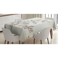 thumbnail image 1 of Ambesonne Coffee Tablecloth Rectangular Table Cover, Sketch Style Coffee, 60"x84", Pale Tan Cocoa, 1 of 4