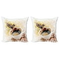 thumbnail image 1 of Ambesonne Coffee Throw Pillow Cover 2 Pack, Paint Blots Stains Beans, 20", Multicolor, 1 of 5