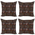 thumbnail image 1 of Ambesonne Coffee Throw Pillow Cover 4 Pack, Colorful Typography Art, 16", Multicolor, 1 of 5