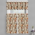 thumbnail image 1 of Ambesonne Coffee Valance & Curtain 3 Pcs Set, Mugs Cups and Beans Print, 55"x45", Amber Brown and Beige, 1 of 7