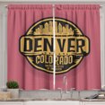 thumbnail image 1 of Ambesonne Colorado Kitchen Curtains, Denver Grunge Urban City, 55"x39", Mustard Black Dried Rose, 1 of 2