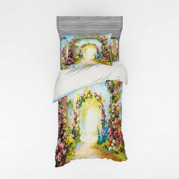 Ambesonne Colorful Bedding Set 3 Pcs, Hot Summer Boho Park, Twin XL, Multicolor