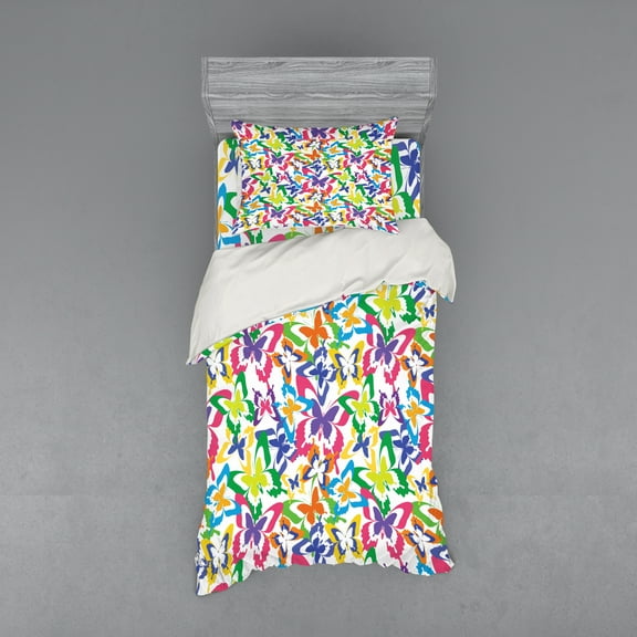 Ambesonne Colorful Bedding Set 3 Pcs, Movement Lifestyle Art, Twin, Multicolor