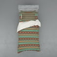 thumbnail image 1 of Ambesonne Colorful Bedding Set 3 Pcs, Sign Motif, Twin, Coral Teal and Brown, 1 of 3