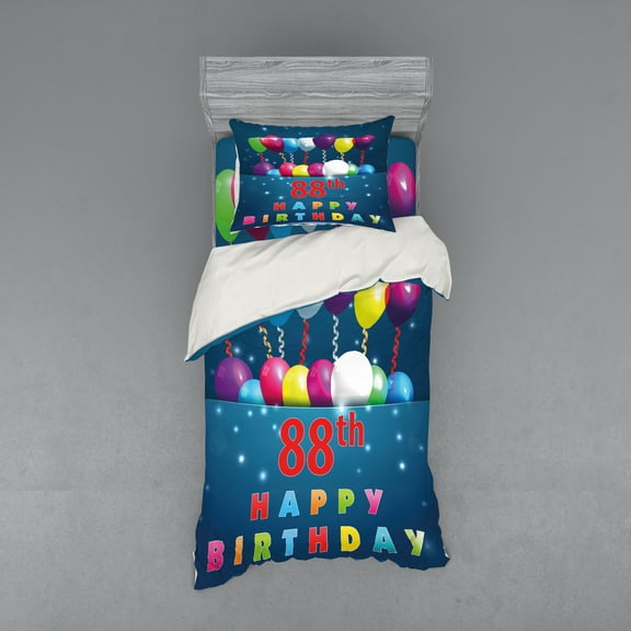 Ambesonne Colorful Bedding Set 3 Pcs, Surprise Balloon, Twin XL, Multicolor