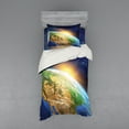 thumbnail image 1 of Ambesonne Colorful Bedding Set 3 Pcs, View of Sunrise Planet, Twin, Multicolor, 1 of 2