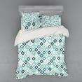 thumbnail image 1 of Ambesonne Colorful Bedding Set 4 Pcs, Dots Rhombus Diamond, Queen, Multicolor Turquoise, 1 of 2