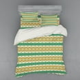 thumbnail image 1 of Ambesonne Colorful Bedding Set 4 Pcs, Ethnic Geometric Shapes, Queen, Pistachio Green Orange, 1 of 3