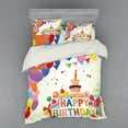 thumbnail image 1 of Ambesonne Colorful Bedding Set 4 Pcs, Hearts Funny Cupcakes, Queen, Multicolor, 1 of 3