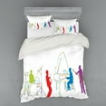 thumbnail image 1 of Ambesonne Colorful Bedding Set 4 Pcs, Retro Jazz Band Music, Queen, Multicolor, 1 of 3