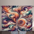 thumbnail image 1 of Ambesonne Colorful Curtains 2 Panel Set, Abstract Jumbling Tones, 108" x 96", Orange Indigo Pale Green, 1 of 2
