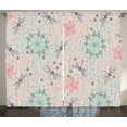 thumbnail image 1 of Ambesonne Colorful Curtains 2 Panel Set, Bohem Dragonfly, 108" x 63", Multicolor, 1 of 2