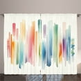 thumbnail image 1 of Ambesonne Colorful Curtains 2 Panel Set, Brushstroke Lines Rainbow, 108" x 108", Off White and Multicolor, 1 of 2