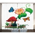 thumbnail image 1 of Ambesonne Colorful Curtains 2 Panel Set, Flowering Plant Butterfly, 108" x 84", Multicolor, 1 of 3