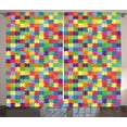 thumbnail image 1 of Ambesonne Colorful Curtains 2 Panel Set, Patchwork Game Piece, 108" x 90", Multicolor, 1 of 3