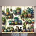 thumbnail image 1 of Ambesonne Colorful Curtains 2 Panel Set, Vintage Botany Boho Leaves, 108" x 84", Beige Fern Green Teal, 1 of 2
