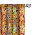 thumbnail image 1 of Ambesonne Colorful Curtains, 3D Ring Shapes Grunge, Pair of 28"x84", Multicolor, 1 of 5