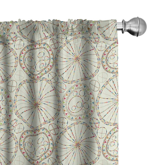 Ambesonne Colorful Curtains, Abstract Carnival, Pair of 28"x63", Multicolor