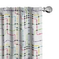 thumbnail image 1 of Ambesonne Colorful Curtains, City Metro Scheme, Pair of 28"x95", Multicolor, 1 of 5
