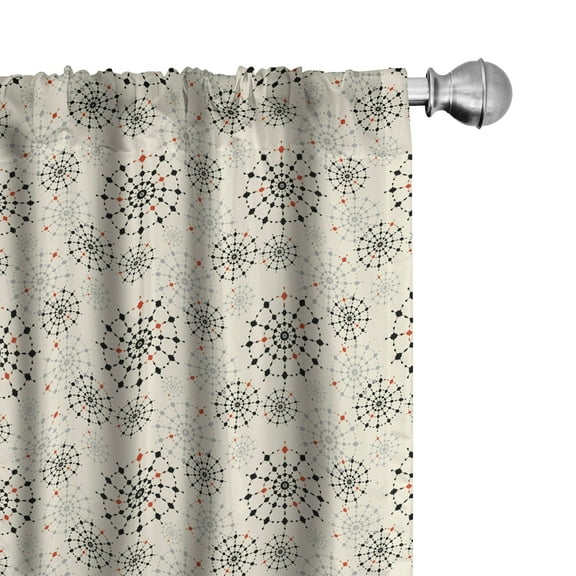 Ambesonne Colorful Curtains, Dotted Wheel Like Circles, Pair of 28"x63", Multicolor