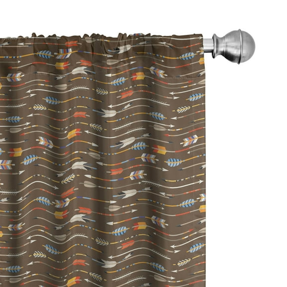 Ambesonne Colorful Curtains, Eastern Style, Pair of 28"x63", Multicolor