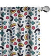 thumbnail image 1 of Ambesonne Colorful Curtains, Half Circles Plus Sign, Pair of 28"x63", Multicolor, 1 of 5
