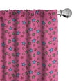 thumbnail image 1 of Ambesonne Colorful Curtains, Hot Pink Retro Stars, Pair of 28"x95", Multicolor, 1 of 5