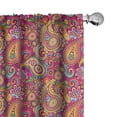 thumbnail image 1 of Ambesonne Colorful Curtains, Paisley Eastern, Pair of 28"x95", Multicolor, 1 of 5