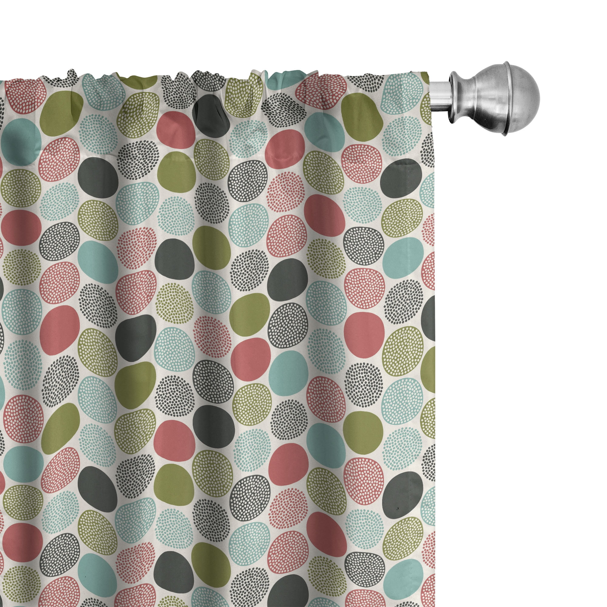Multicolor Retro Fashion Fun Polyester Rod Pocket Curtain Panels