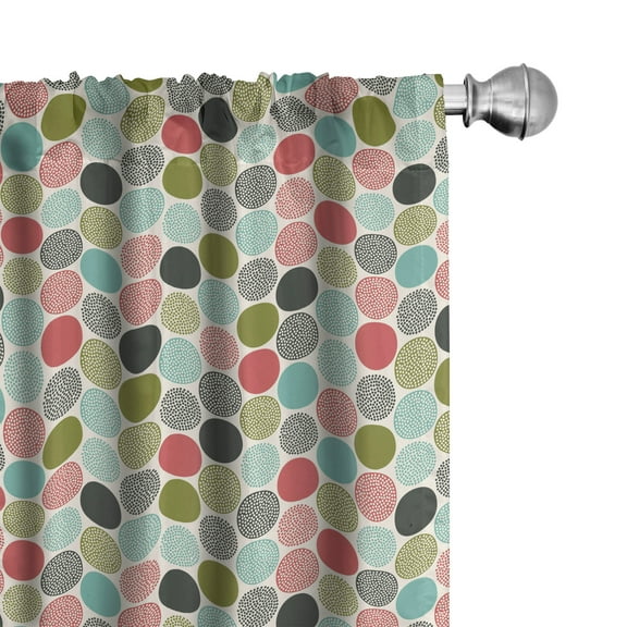 Ambesonne Colorful Curtains, Retro Fashion Fun, Pair of 28"x84", Multicolor