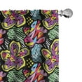 thumbnail image 1 of Ambesonne Colorful Curtains, Vibrant Floral, Pair of 28"x84", Multicolor, 1 of 5