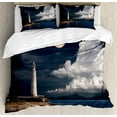 thumbnail image 1 of Ambesonne Colorful Duvet Cover Set, Moonlight Island Sea, Queen, Multicolor, 1 of 3